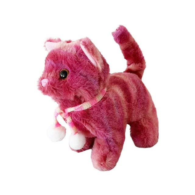 Mascotas electrónicas interactivas de gato, peluche electrónico animado, juguete robótico para niños y niñas. Rojo