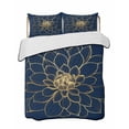 thumbnail image 2 of Quilts Twin Size, Navy Blue Yellow Spring Floral Soft Comforter Bedding Set for Bed, Chic Blossoms Botanical Lightweight Quilted Bedspread with Pillow Cover(2 Pieces) for All Season, 68x86 Inch, 2 of 6