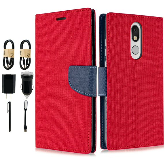 ~Value Pack~ for LG Stylo 5 Case Phone Case Hybrid 2-Tone Wallet Kick stand Card Pocket Pouch Screen Flip Cover