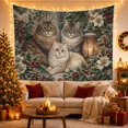 thumbnail image 3 of Armchair Bookshelf Cat with Fluffy Cats Nestled Among, Cozy Dark Academia for Book Lovers, Reading Nook Wall Decor, Christmas Gift, Tapestry Wall Hanging for Bedroom and Dorm, 3 of 7