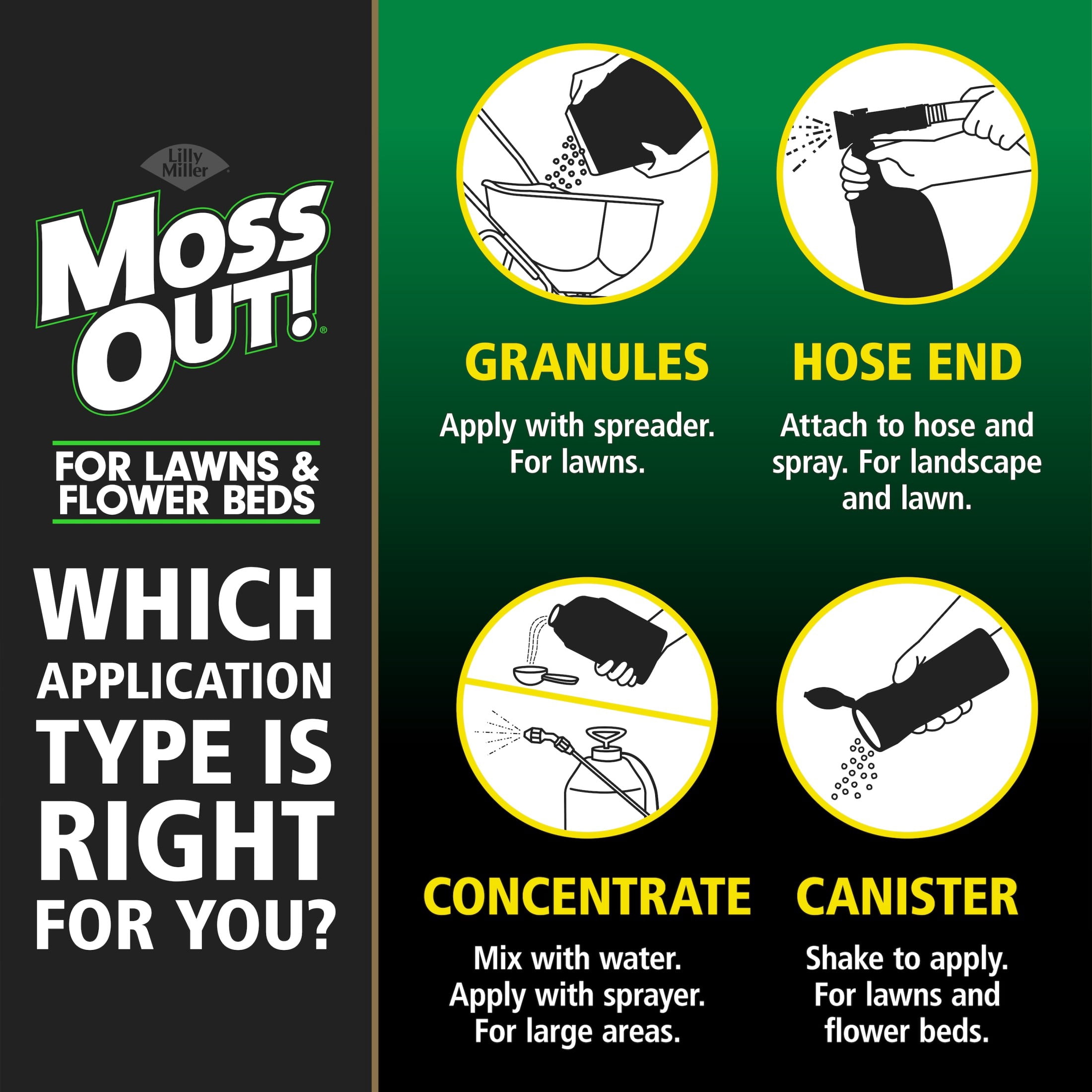 Lilly Miller Moss Out! Spot Treater for Lawns & Flower Beds, Herbicide, 5lb. 1 pack