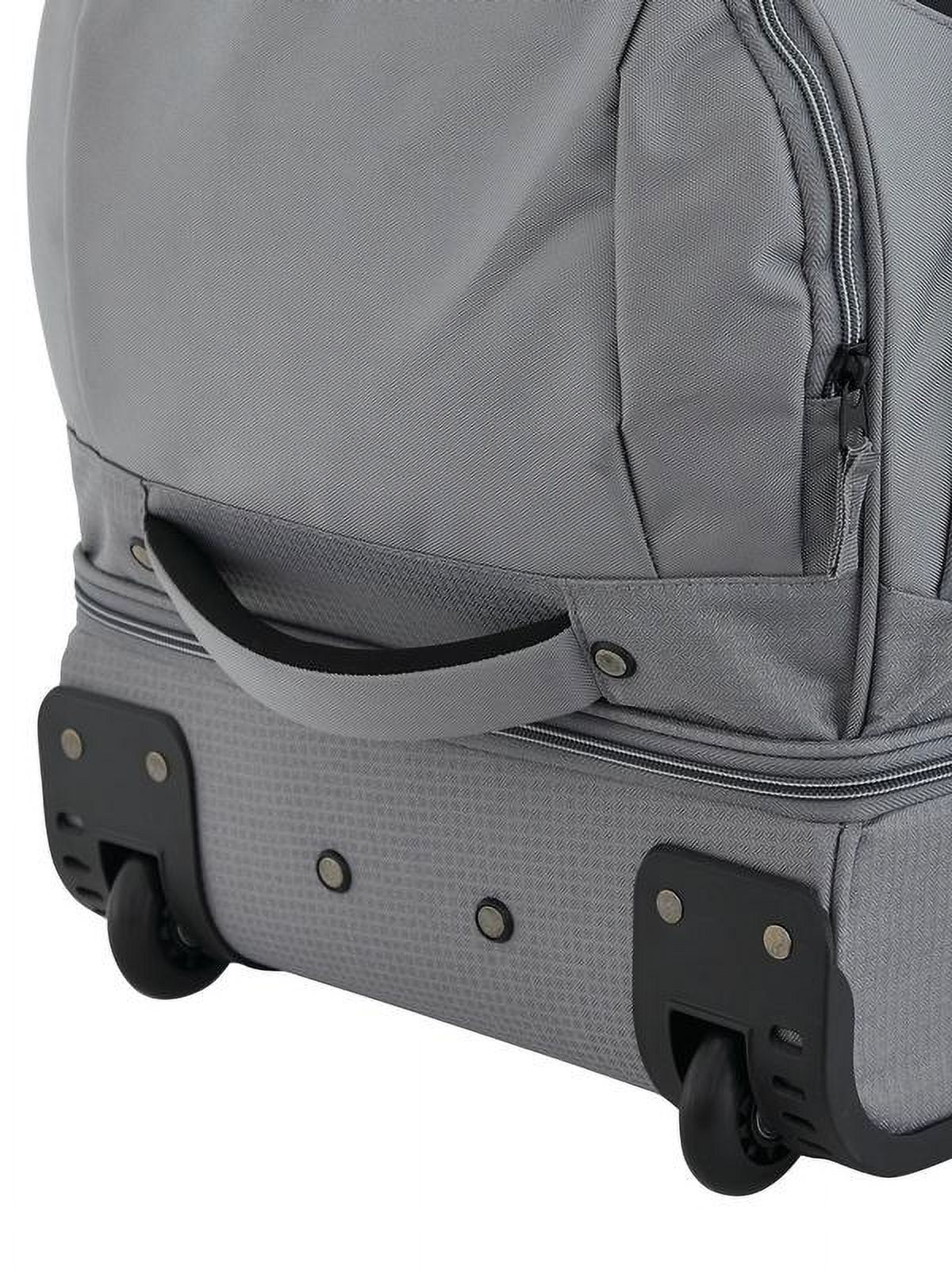 Wrangler 30" Drop-Bottom Rolling Travel Duffel with Interior Toiletry Pocket - Sharkskin