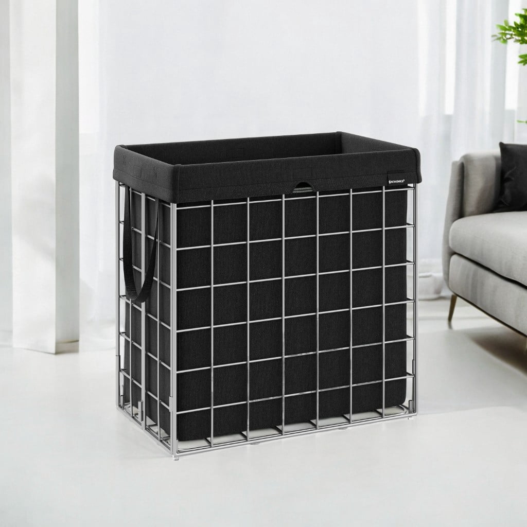 Laundry Hamper with Removable Washable Liner, 29 Gal. (110L) Collapsible Clothes Basket with Metal Wire Frame Laundry Bin