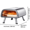 thumbnail image 4 of KFFKFF 12" Electric Pizza Oven for Countertop, Fabricated from Stainless Steel, Comes with Pizza Stone and Spatula, Can Heat up to 850°F, Versatile Indoor & Outdoor Pizza Cooking Device, 4 of 9