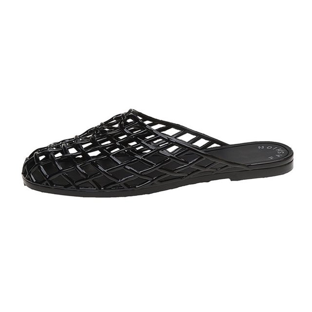 Flats Women Jelly Beach Jelly Zapatos transpirables para viajes al aire libre (38) Negro