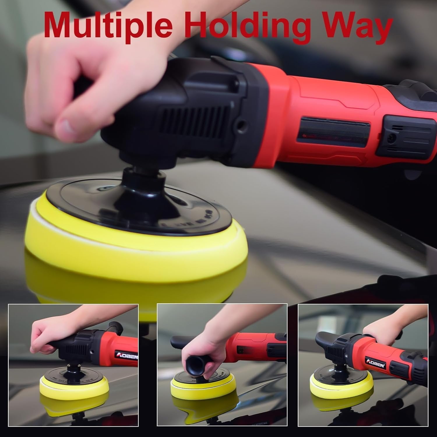 6/7 inch Buffer Polisher,Rotary  Buffer,1600W  Polisher Waxer Kit with 6 Variable Speed 1000-3500RPM & 4 Polishing Pads,Detachable Handle for  Polishing and Waxing
