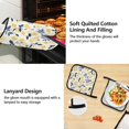 thumbnail image 4 of Yellow Flowers Blue Leaves Watercolor Apron Set with Oven Mitts Pot Holders Set of 5 Kitchen Stuff Accessories, 4 of 6