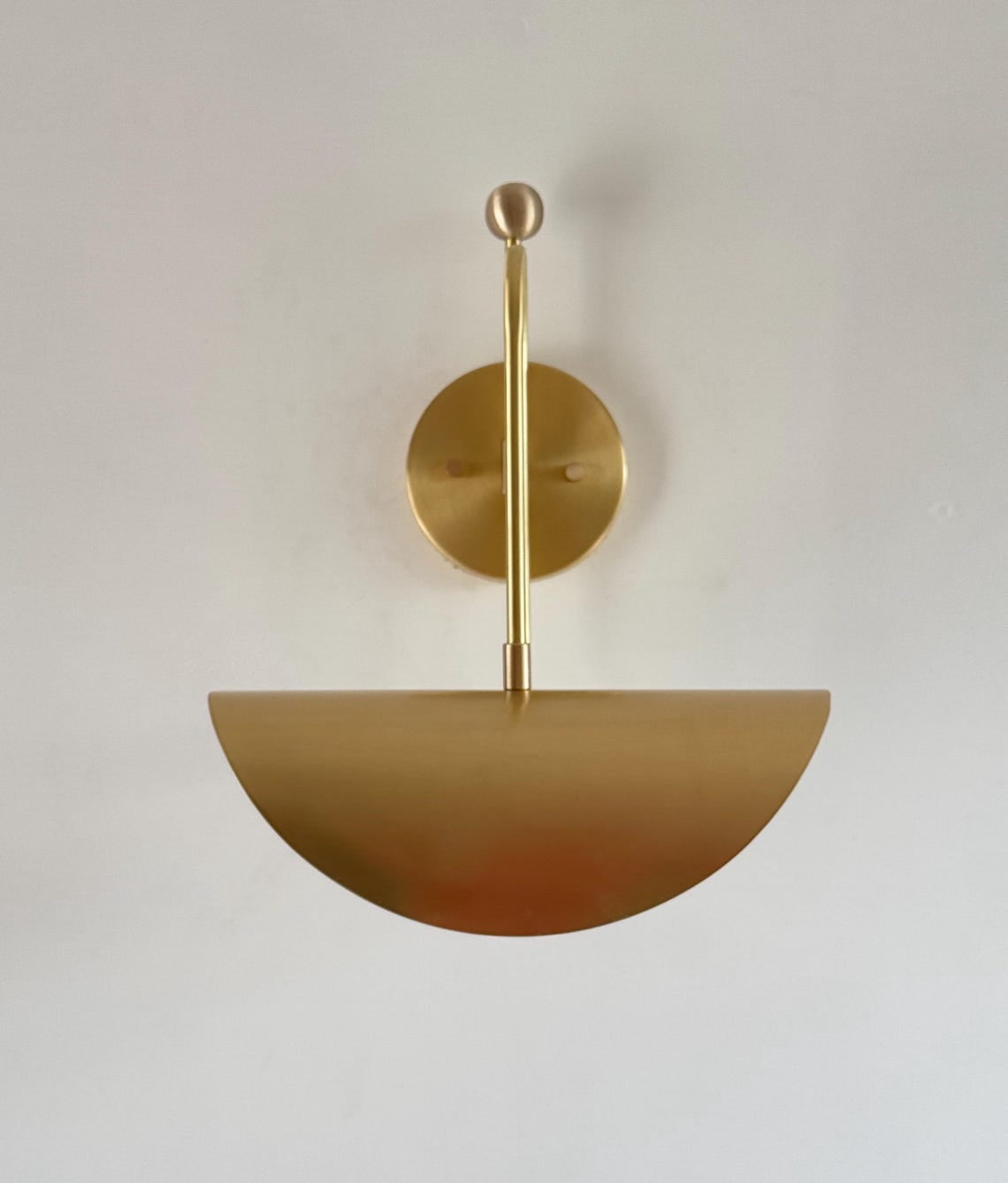 Handmade Brushed Brass Wall Sconce Light | Mid Century Cone Light