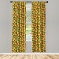 thumbnail image 3 of Ambesonne Tropical Curtains, Mandarin Tangerine Fruits, Pair of 28"x63", Pale Orange and Slate Brown, 3 of 5
