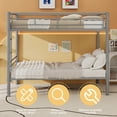 thumbnail image 6 of Jopath Twin Over Twin Bunk Bed for Kids Teens Adults,Heavy Duty Metal Bunk Bed with Ladders & Guardrail,Convertible 2 Beds,Silver, 6 of 10