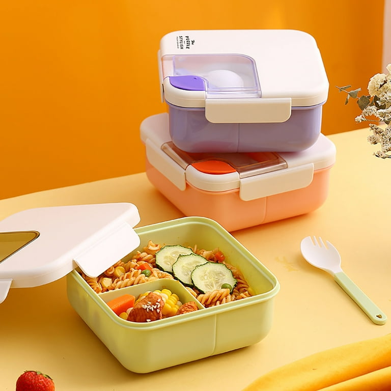 1pc 68oz Leakproof 8-compartment Sealed Lunch Box Container With Utensils  Set, Suitable For Kids, Adults Outdoor Use, School