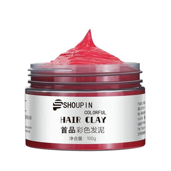 HHBEAUTY Red Temporary Hair Color Wax, Temporary Hair Color Dye, Instant DIY Hair Dye Coloring Cream, Instant Hair Dye Color Wax for Party Halloween, Christmas, Washable Hair Style
