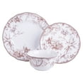 thumbnail image 3 of 222 Fifth Adelaide Brown on White Porcelain 12 Piece Dinnerware Set, Plates & Bowls, Service for 4, 3 of 8