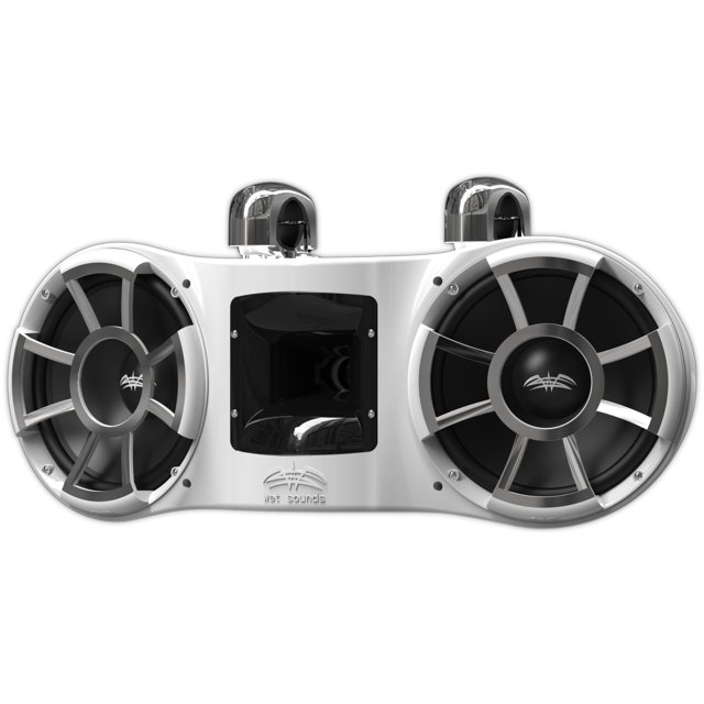 Doble Bocinas de Torre Marina Wet Sounds REV 410 W-FC SS V2 800 Watts 10 Pulgadas Color Blanco Wet Sounds REV410WFCSSV2