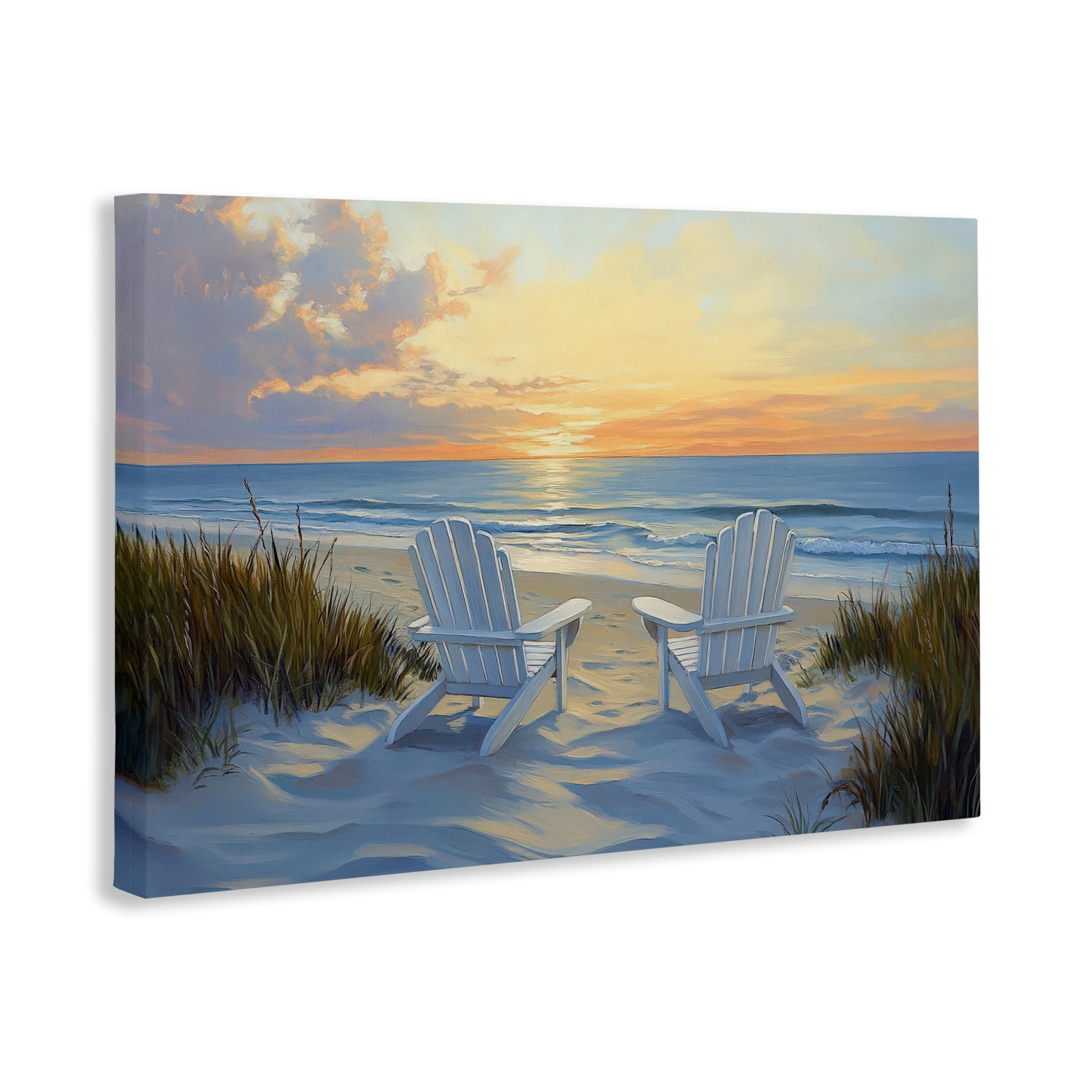 Stupell Industries Calm Beach Sunset Overlook Canvas Wall Art, design by Petal Prints Design
