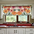 thumbnail image 3 of Yayeee Kitchen Curtains Tier Set of 2 Light Filtering 57"x24" Over Sink Window Panels, Hand Drawn Floral, 3 of 7