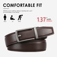 thumbnail image 5 of Sendefn Men's Leather Belt Automatic Ratchet Buckle Slide Belt for Dress Casual Trim to Fit with Gift Box, 5 of 7