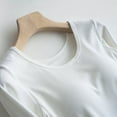 thumbnail image 6 of ZyeKqe Pajamas Tops for Women Built in Bras Long Sleeve Sleep Shirts Crewneck Undershirts Basic Layers Soft Loungewear, 6 of 6