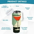thumbnail image 2 of Yayeee 40oz Double-Wall Insulated Stainless Steel Tumbler with Handle Bottle, Red Glasses, 2 of 8