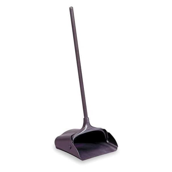 1PK Long Handled Dust Pan with Wheels, Blk, PP