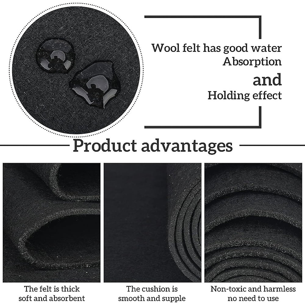 1 Roll Fibre Felt Mat Black 40x0.3cm about 2m/roll