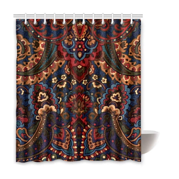 ARTJIA Paisley Waterproof Polyester Bathroom Shower Curtain 60x72 Inches