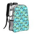 thumbnail image 3 of Susaid Cartoon Monster Truck Print Clear Backpack See Through Transparent Plastic Clear Bookbags for School, College, Stadium,Work, 3 of 7