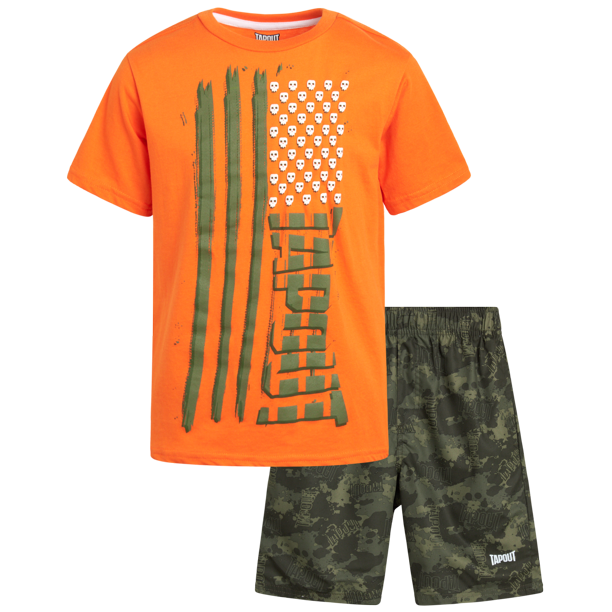 TAPOUT Boys' Shorts Set 2 Piece Short Sleeve TShirt and Cargo Shorts
