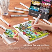 Shuttle Art 88 Colors Dual Tip Alcohol Based Art Markers,Permanent Marker Pens Highlighters with Case Perfect for Illustration Adult Coloring Sketching and Card Making