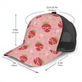 thumbnail image 3 of Picia Strawberries Pattern Trucker Hat,Baseball Cap,Sun Protection Cap,Stylish Headwear,Leisure Cap,Outdoor Sports Cap, 3 of 7