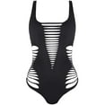 thumbnail image 2 of Elainilye Fashion One Piece Swimsuit Women Comfortable Bikini Puncture One-piece Sexy Plain Color Swimsuit Bikinis Tops,Black, 2 of 3