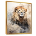 thumbnail image 2 of Designart "The Majestic King Of Lions" Animals Lion Floater Framed Wall Art Living Room, 2 of 5