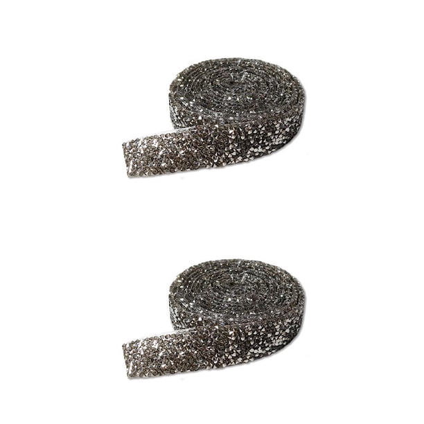 Matsuzay Bling Pegatinas Cinta Recortar Resina Cristal Decoración Apliques Artesanía Ligero Fijar Decoración Perlas Taladro Tira para Automóvil Profundo Gary 1 yarda 1 cm de ancho 2piezas Matsuzay CBP334302