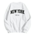 thumbnail image 4 of Shadoumai New York Sweatshirt For Women Crewneck Usa Print Shirts Long Sleeve Pullover Fall Winter Tops Loose Fit Shirts, 4 of 6