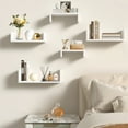 thumbnail image 3 of FKS LIFE Floating Shelves for Wall, Wall Shelves for Bathroom, Bedroom, Living Room, Kitchen, Office, Wood Shelves for Home Decor Set of 5, 3 of 5