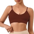 thumbnail image 3 of Sports Bra, Comdrip Women's Solid Color Back Sports Bra Absorbing Gathering Sports Bra Womens Sports Bras Coffee M, 3 of 4