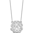thumbnail image 1 of 10K White Gold 10Kw Polished Circular Etched Outline Monogram Necklace Made In United States 10xna552w, 1 of 5