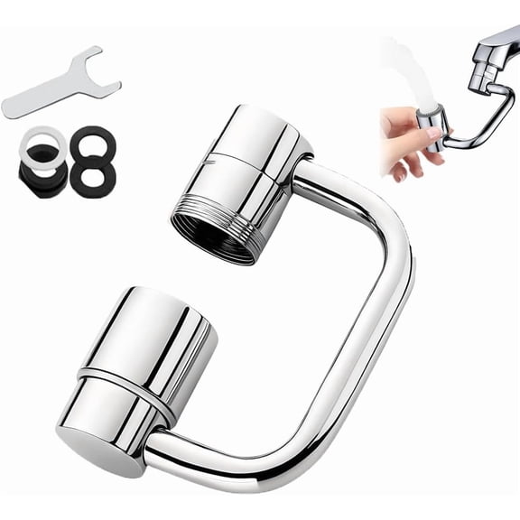 Faucet Extender, Universal Sink Faucet 1080° Rotatable Faucet Aerator Extension, 2 Mode Splash Water Filter, Swivel Robotic Arm Swivel Extension Aerator Kitchen Sink Faucet Extender