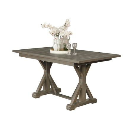 Best Quality Furniture Counter Height Table Gray Wood Rustic Finish -