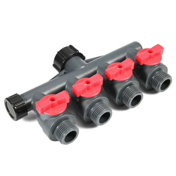 G3/4in Heavy Duty Water Faucet Hose Splitter Valve Garden Connector Adapter4 Way