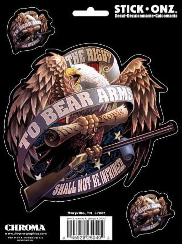 Chroma Decal C54-25040 Right To Bear Arms Eagle