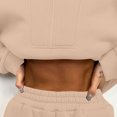 thumbnail image 5 of Oversized Cotton Sweatsuits Tracksuits Two Piece Womens Lounge Outfits 1/2 Zip Sweatshirt Cinch Bottom Sweatpant Sets (XL, Beige), 5 of 7
