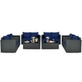 thumbnail image 2 of Costway 8 PCS Patio Rattan Furniture Set Cushioned Sofa Chair Coffee Table Blue, 2 of 10