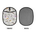 thumbnail image 2 of Pofeuu Fastfood 2 Print Silicone Pot Mat Mitten With Hanging Loop Heat Resistant Oven Mitts Non-Slip Bbq Baking Smoking Potholders, 2 of 7