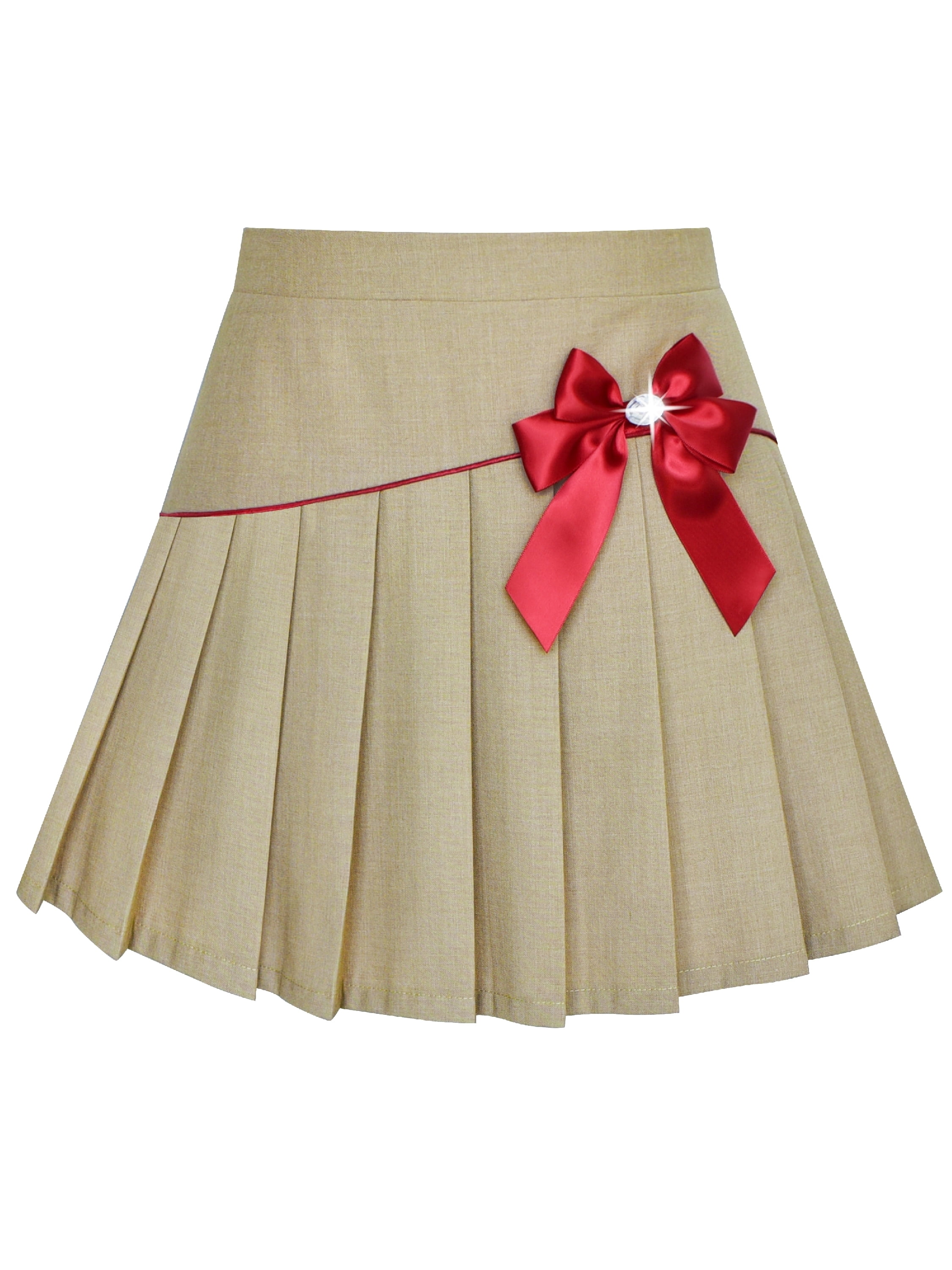 Sunny Fashion Girls Skirt Back School Uniform Red Tartan Skirt Age 6-14 Years 
