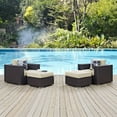 thumbnail image 5 of Lounge Armchair Ottoman Set, Beige, Rattan, Wicker, Outdoor Patio Balcony Cafe Bistro Garden Hospitality Restaurant, Modern Contemporary HB32995, 5 of 5