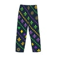 thumbnail image 4 of Kdxio Mardi Gras Strings of Beads Print Men's Sleep Pajama Pant Lounge Pants with Pockets, 4 of 8