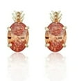 thumbnail image 6 of AVORA 10K Yellow Gold Oval Orange Simulated Diamond CZ Pineapple Stud Earrings, 6 of 6
