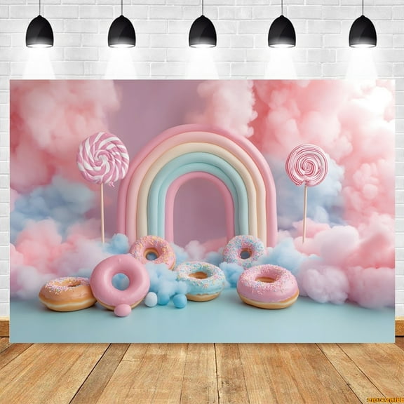 Sweet Donuts Backdrop Baby Shower Kids Birthday Party Newborn Cake Smash Portrait r Photography Background Banner Photobooth