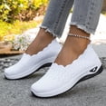 thumbnail image 5 of Women's Hollow Knitted Slip On Walking Shoes Comfortable Breathable Mesh Shoes Lightweight Sneakers Soft-Soled Flat Shoes, 5 of 9